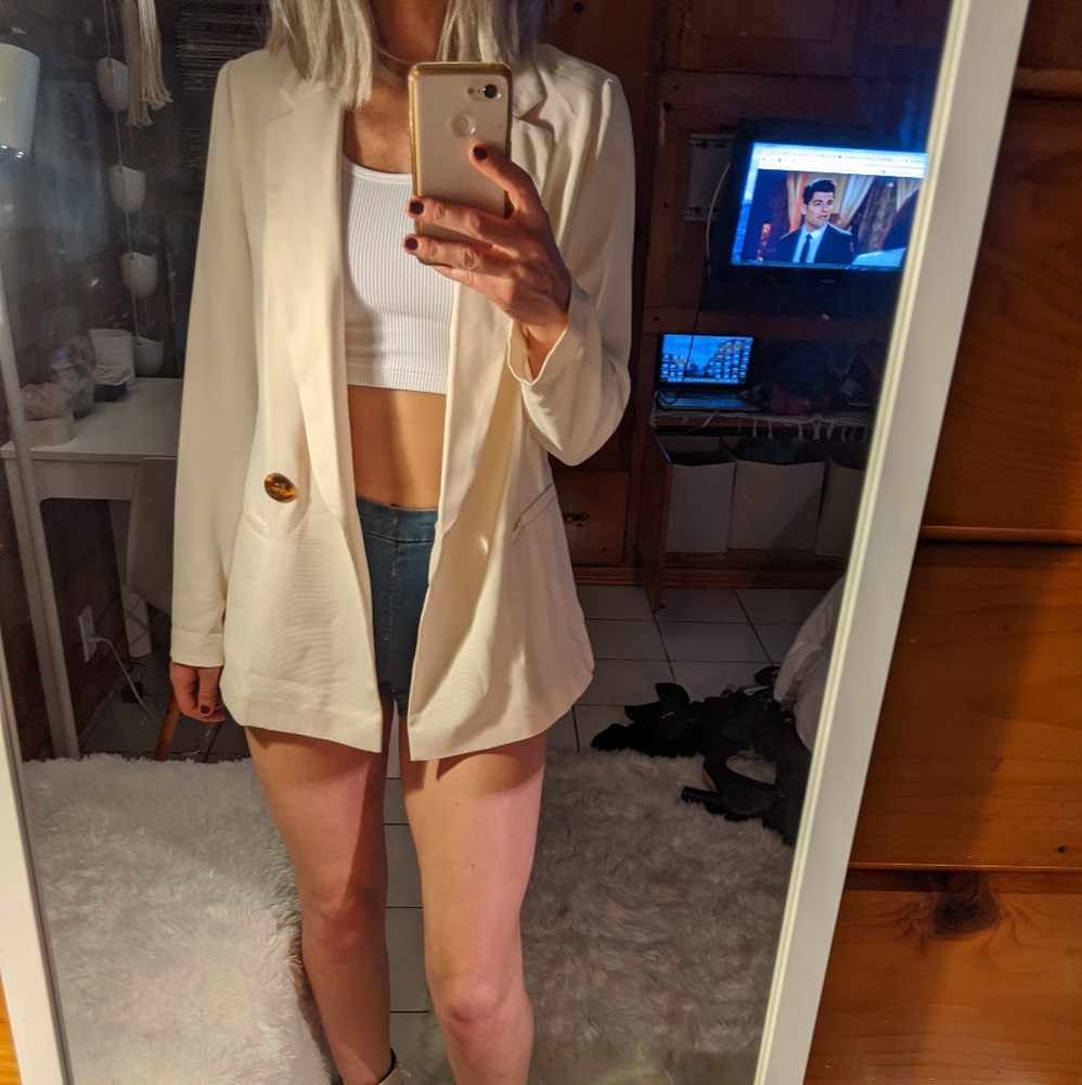 Topshop light pink Long jacket